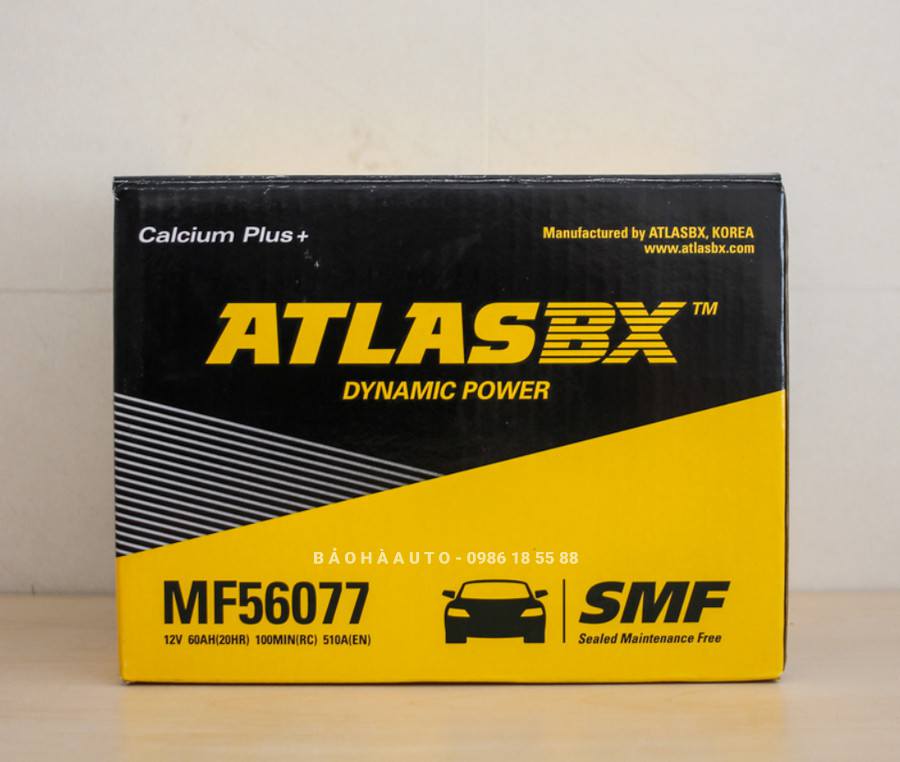 Bình ắc quy ô tô Atlas 60Ah MF56077 chính hãng giá rẻ nhất