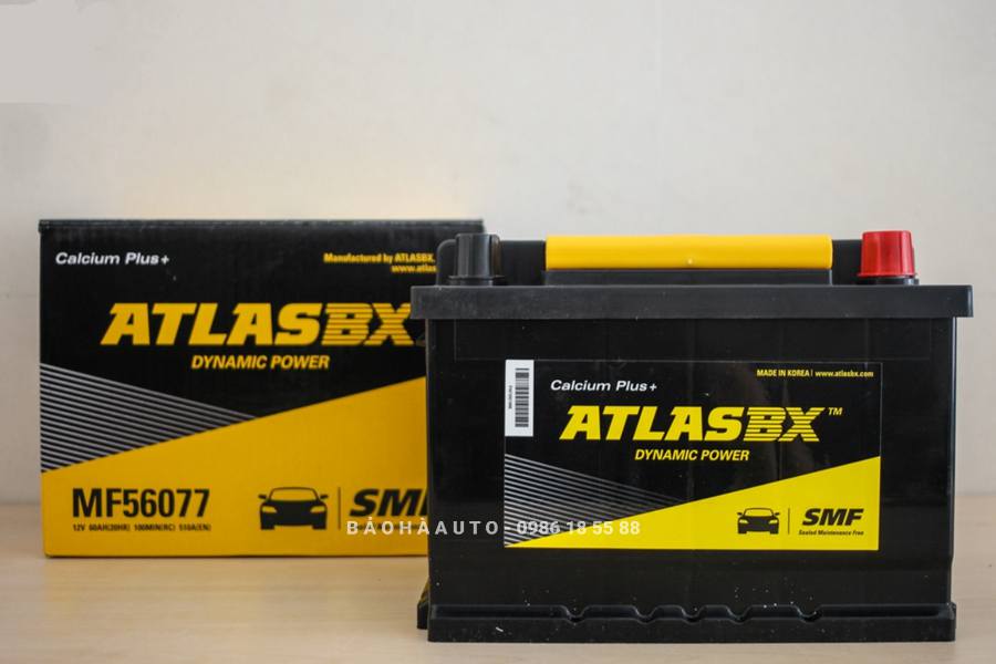 Bình ắc quy ô tô Atlas 60Ah MF56077 chính hãng giá rẻ nhất