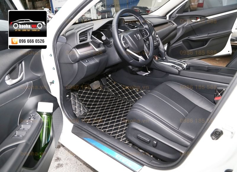 Thảm lót sàn ô tô da carbon cho xe Honda cao cấp (mẫu đẹp, giá rẻ)