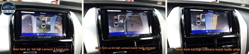 Màn hình Toyota Yaris 2019 khi bật camera 360 DCT