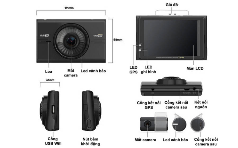 Camera hành trình Iroad TX9 Hàn Quốc nhập khẩu nguyên chiếc (giá tốt)