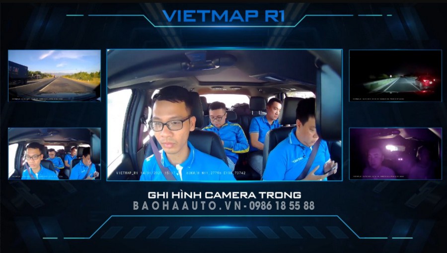 Camera hành trình Vietmap R1 – Cảm ứng Oled, ghi hình trước & trong xe