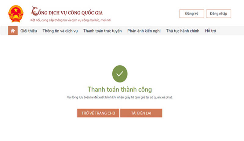 Hướng dẫn nộp phạt vi phạm giao thông ngay tại nhà