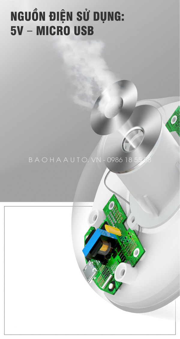Máy phun sương tạo ẩm Baseus (320ml, USB 5V) chính hãng