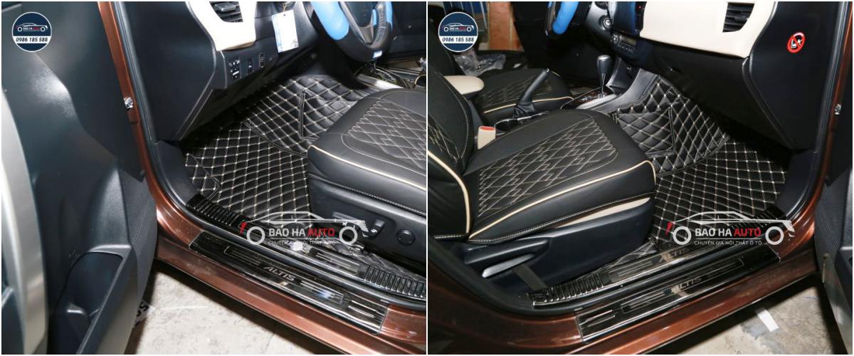 Thảm lót sàn ô tô da carbon cho xe Toyota (100% da cao cấp)