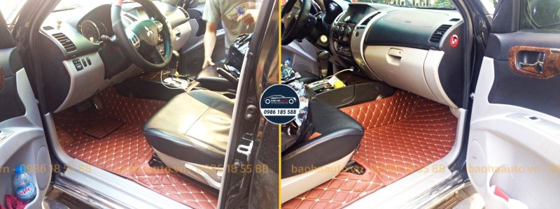 Thảm lót sàn ô tô da công nghiệp cho xe Mitsubishi (100% cao cấp)