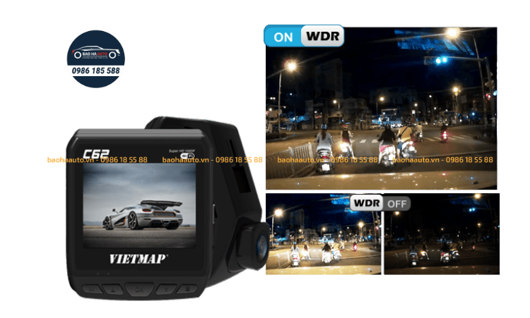 Vietmap C62 – Camera hành trình ô tô ghi hình trước sau cao cấp